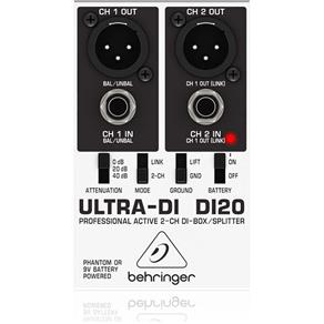 Direct Box Ativo 2 Canais - Behringer Ultra DI20