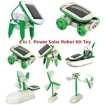 Dropshipping 6 em 1 Educacional Aprender Energia Solar Robot Kit Toy Transformação Robot DIY Toy Jogo da Ciência para o Miúdo de aniversario