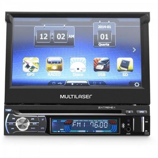 DVD GPS Retratil 7" Bluetooth C/ Tv Digital EXTREME Preto MU - Multilaser
