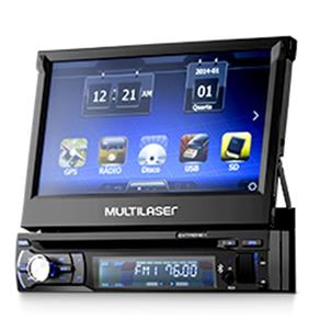 DVD GPS Retratil 7" Bluetooth C/ Tv Digital EXTREME Preto MULTILASER