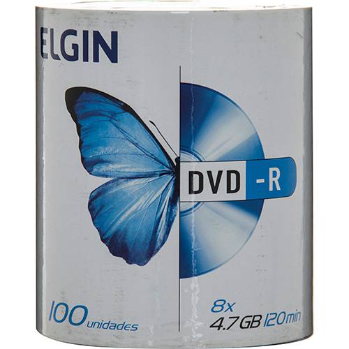 DVD-R 8x/4.7GB/120 Minutos (Pino com 100 Unidades)