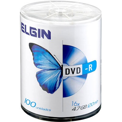 DVD-R com Logo 100 Midias Elgin 4.7gb 16X