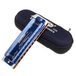 Easttop T008K 10 Buracos Blues Harmonica Versão Limitada Cor Azul Harpa Diatônica Instrumento Musical ABCDEFG Chaves Com Caso
