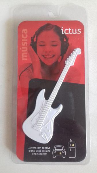 Emblema Adesivo Imã Guitarra Branco Plástico Ictus