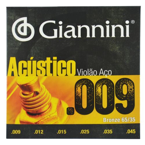 Encordoamento Aço Inox Violão com Bolinha 009-045 - Giannini