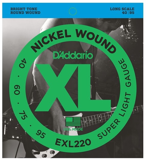 Encordoamento Baixo 4 Cordas - Daddário XL Nickel Wound EXL220 - Super Light - Daddario