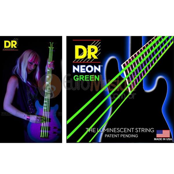 Encordoamento Baixo 4 Cordas Dr Strings Neon Green .045/105