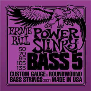 Encordoamento Baixo 5 Cordas Ernie Ball 2821 Power Slinky Bass 5 050/135