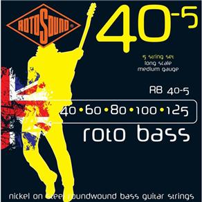Encordoamento Baixo 5 Cordas Rotosound RB40-5 Roto Bass Yellow 40/60/80/100/125
