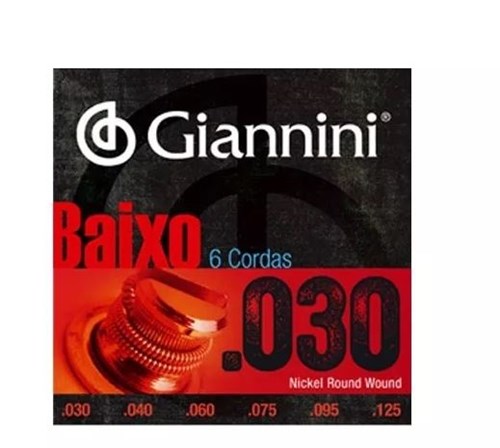 Encordoamento Baixo Giannini 6 Cordas 030/125 - GEEBRLX6