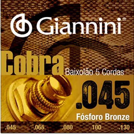 Encordoamento Baixolão Giannini Cobra 5 Cordas 045 - GEEBASF5