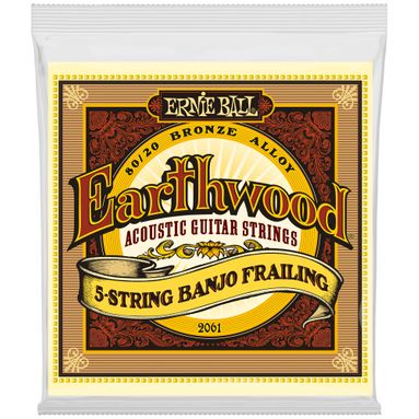 Encordoamento Banjo 5 Cordas Ernie Ball 2061 Earthwood Bronze 80/20 Frailing - Loop End
