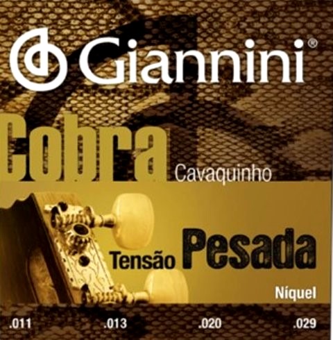 Encordoamento Cavaquinho Giannini Níquel Cobra 011 - Tensão Pesada - GESCP