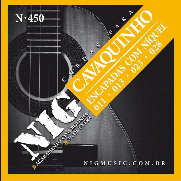 Encordoamento Cavaquinho NIG N-450 .011-.028 - com Bolinha - Niquel - Rouxinol