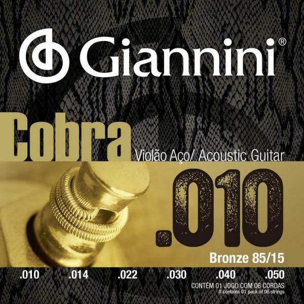 Encordoamento Cobra Violão Bronze 85/15 0,10 - 0,50 - Giannini