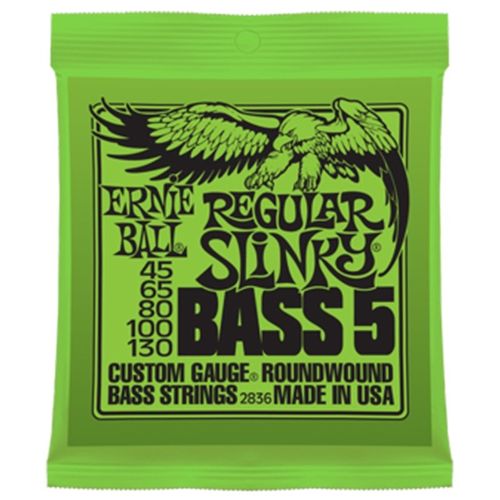 Encordoamento Contra Baixo 5 Cordas Ernie Ball 045 2836 Strings Regular Slinky