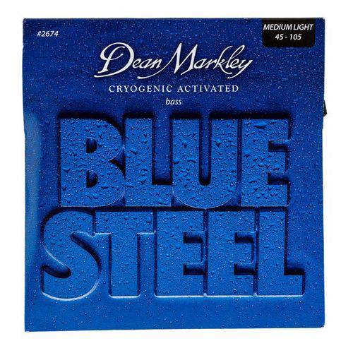 Encordoamento Contra Baixo Blue Steel Medium Light, 4 Cordas 0.45 2674 - Dean Markley