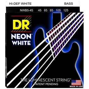 Encordoamento Contrabaixo DR Neon White 045 5 Cordas Branco NWB5-45