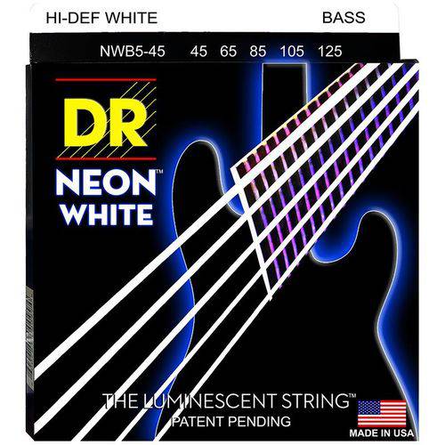 Encordoamento Contrabaixo DR Neon White 045 5 Cordas Branco