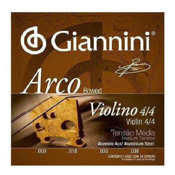 Encordoamento Cordas Média Violino 4/4 Série Arco Giannini