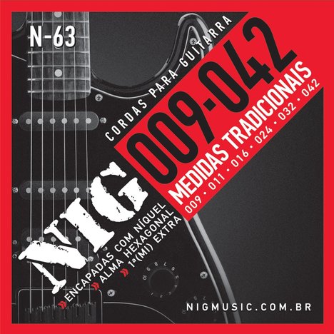 Encordoamento Cordas Nig N63 009-042 Níquel para Guitarra