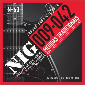 Encordoamento Cordas NIG N63 009-042 Níquel para Guitarra