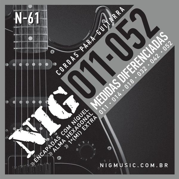 Encordoamento Cordas NIG N61 011-052 Níquel para Guitarra - Nig Music