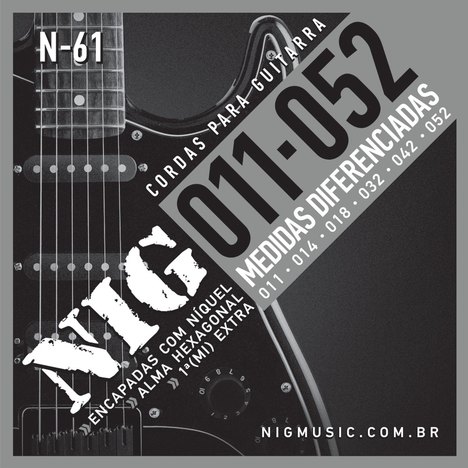 Encordoamento Cordas Nig N61 011-052 Níquel para Guitarra