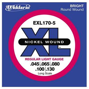 Encordoamento D`Addario EXL170-5 Regular Light (.045-.130) para Contrabaixo 5 Cordas (XL Nickel Woun