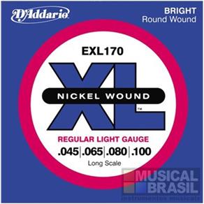 Encordoamento D`Addario EXL170 Regular Light (.045-.100) para Contrabaixo 4 Cordas (XL Nickel Wound