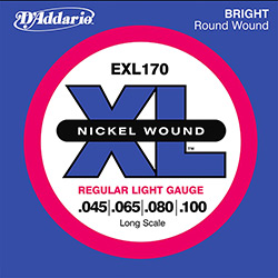 Encordoamento D'Addario EXL170 Regular Light (.045-.100) para Contrabaixo 4 Cordas XL Nickel Wound