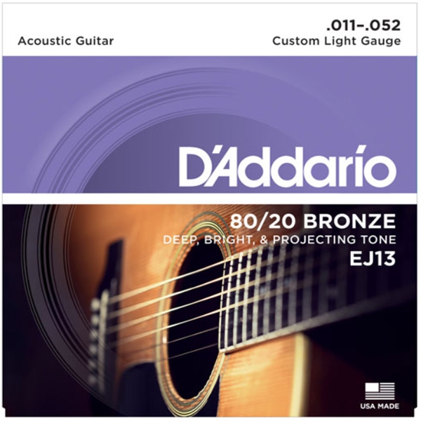 Encordoamento D'Addario P/ Violão Aço Bronze 80/20 EJ13-B 0.011 - EC0066