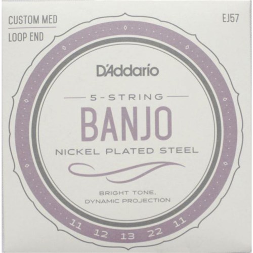 Encordoamento D'addario para Banjo Ej57 - 5 Cordas, .011'/.022'