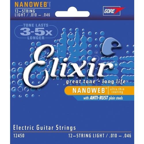 Encordoamento de Guitarra 12 Cordas Elixir 0.10