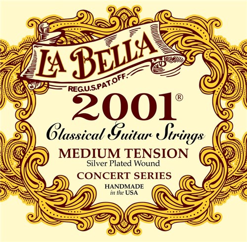 Encordoamento de Nylon P/ Violão La Bella 2001 Classical Medium Tensio...