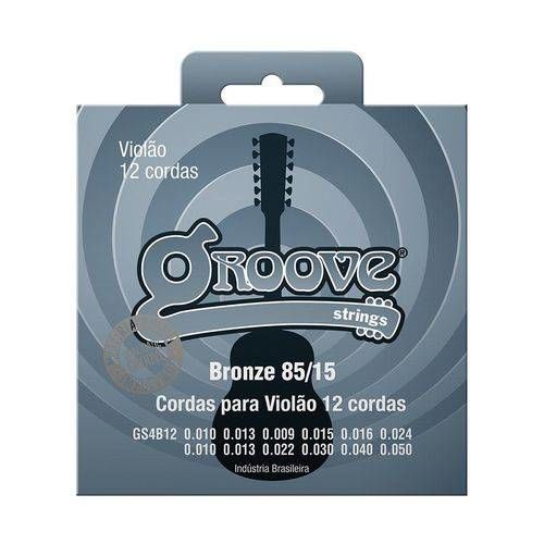 Encordoamento de Violão Aço 12 Cordas Groove Gs4pb12 Bronze 0.10