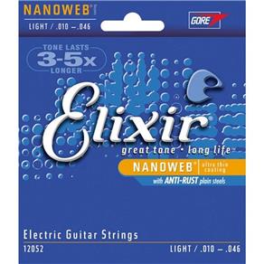 Encordoamento Elixir 12052 Light (.010-.046) para Guitarra (Nanoweb)