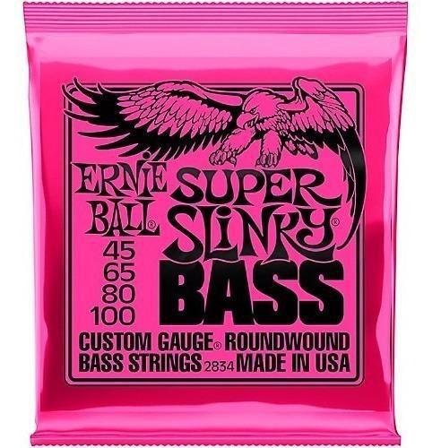 Encordoamento Ernie Ball Baixo 4 Cordas 045-100 Super Slinky Niquel P02834