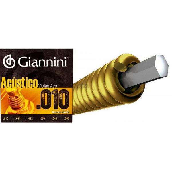 Encordoamento Giannini Acústico - Violão Aço .010 Geswam