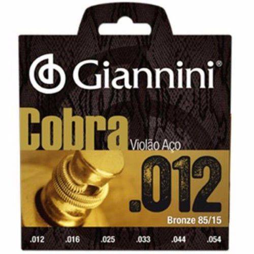 Encordoamento Giannini Cobra P/ Violão 012 Bronze 85/15