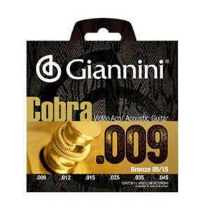 Encordoamento Giannini Cobra Violão Aço 009 Cod. GEEWAKF