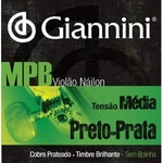 Encordoamento Giannini de Violão Nylon GENWBS Preto Prata