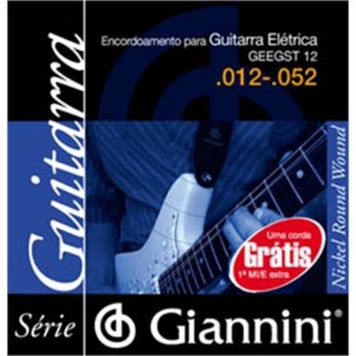 Encordoamento Giannini P Guitarra Geegst12 Media Pesada .012-.052 (Niquel)
