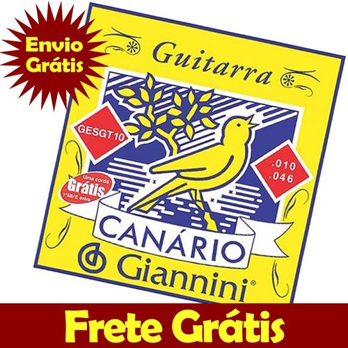 Encordoamento Giannini para Guitarra 010 Mi Extra Gesgt10