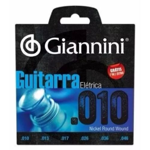Encordoamento Giannini para Guitarra 010 Nickel Geegst10