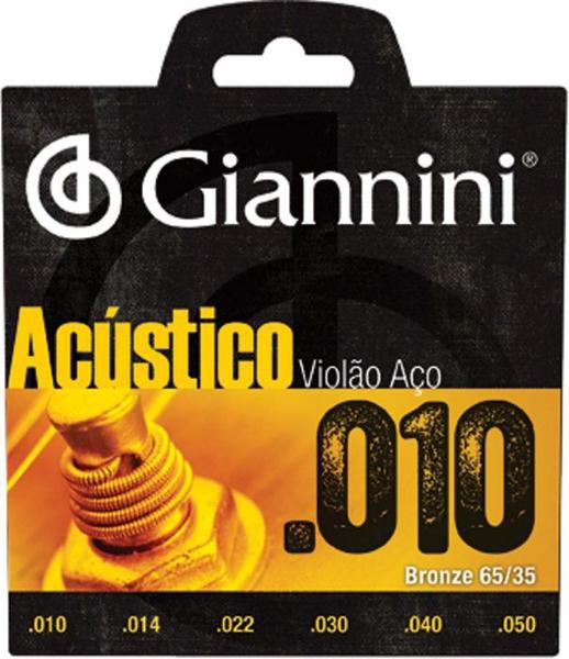 Encordoamento Giannini para Violão Aço Acústico 0.010 Bronze