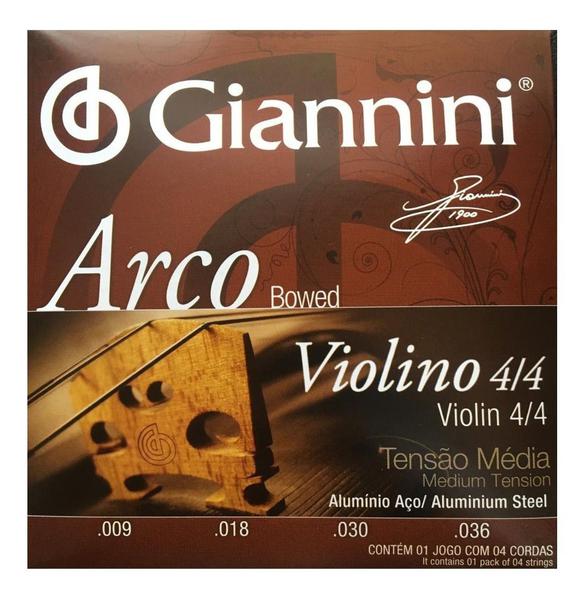 Encordoamento Giannini Violino Aco/alum 4/4 Media Geavva