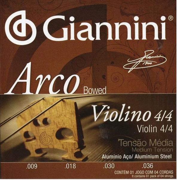 Encordoamento Giannini Violino Aço GEAVVA Cordas 009