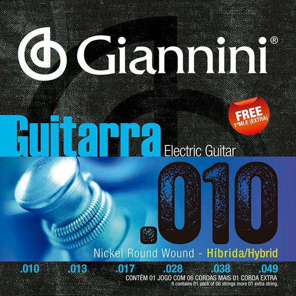 Encordoamento Guitarra 009 Giannini Híbrida Geegsth9