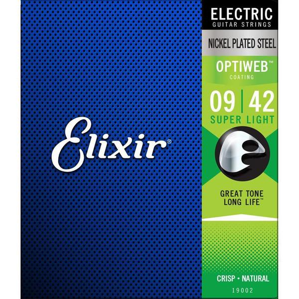 Encordoamento Guitarra 009 Super Light com Revestimento Optiweb - Elixir